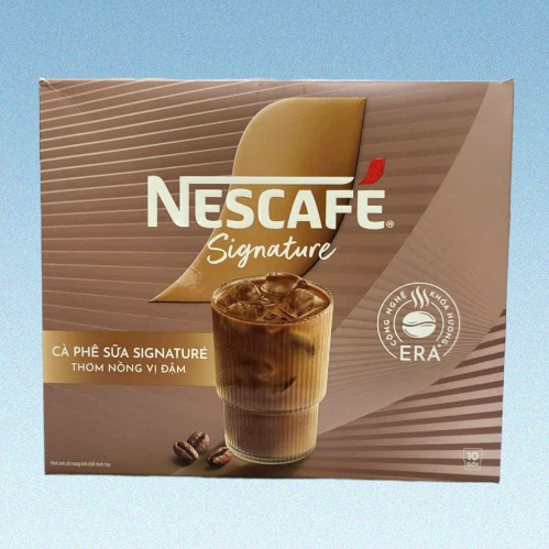 (Hộp NÂU 280gr SIGNATURE / 10 gói) CÀ PHÊ SỮA THƠM NỒNG VỊ ĐẬM NESCAFE Instant Milk Coffee