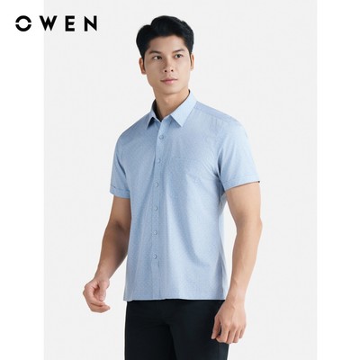 Owen - Áo sơ mi ngắn tay Body Fit AB255136NT màu Xám chất liệu Bamboo poly