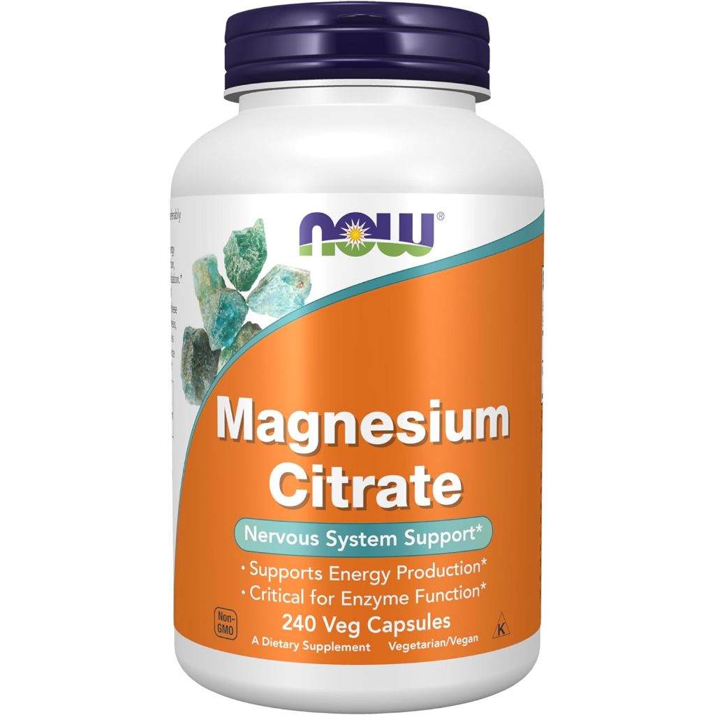 Viên uống Magie Magnesium Citrate thuần chay Now Foods [Hàng Mỹ]