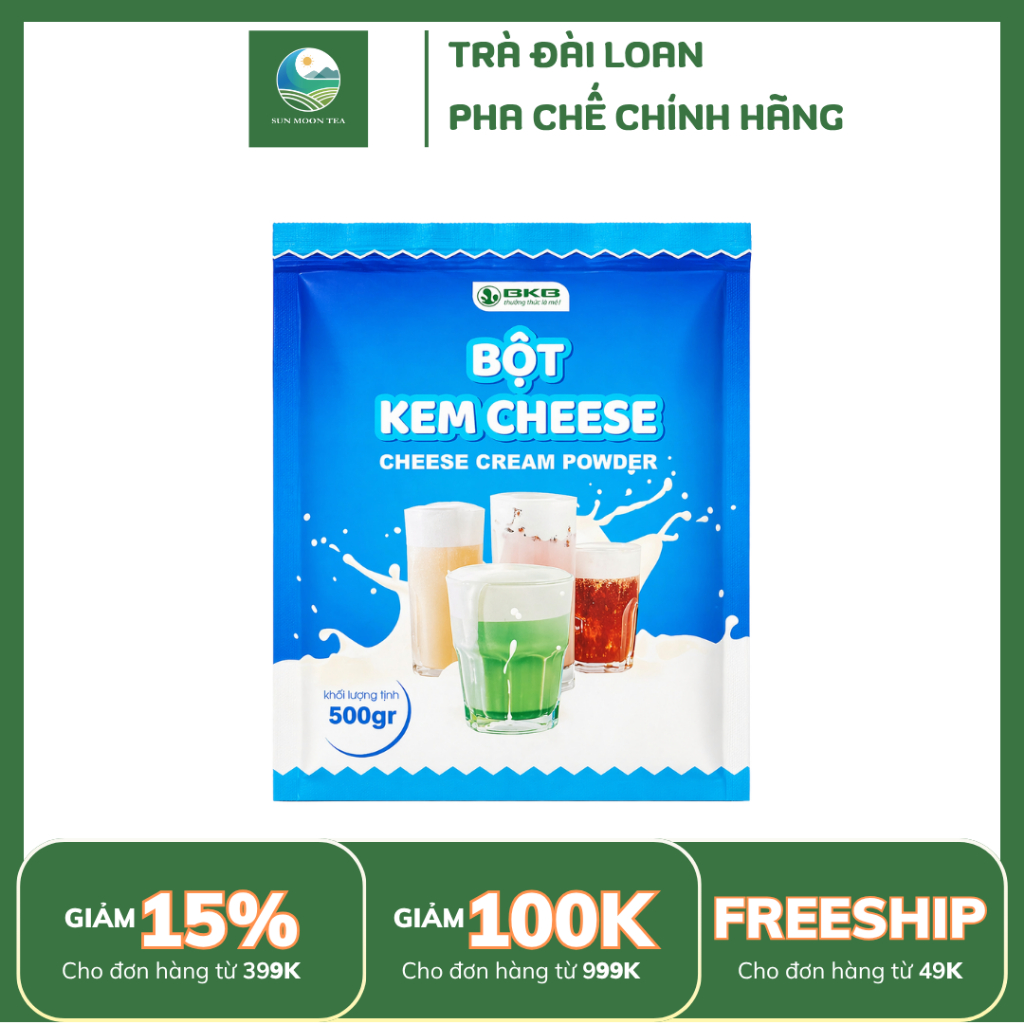 Bột Kem Cheese BKB Túi 500G Làm Trà Kem Sữa, Machiato Thơm Ngon Cost Thấp