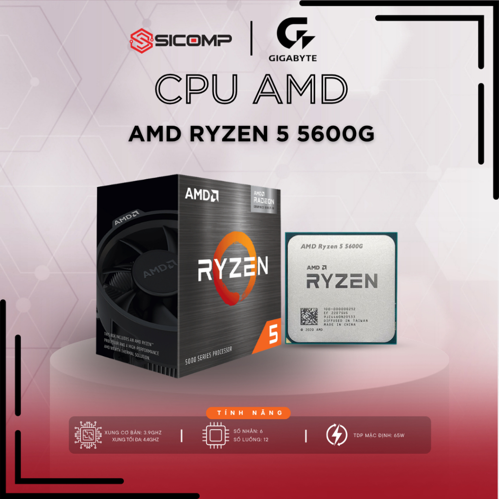 [FV] CPU AMD Ryzen 5 5600G, BOX CHÍNH HÃNG, BH 3Y