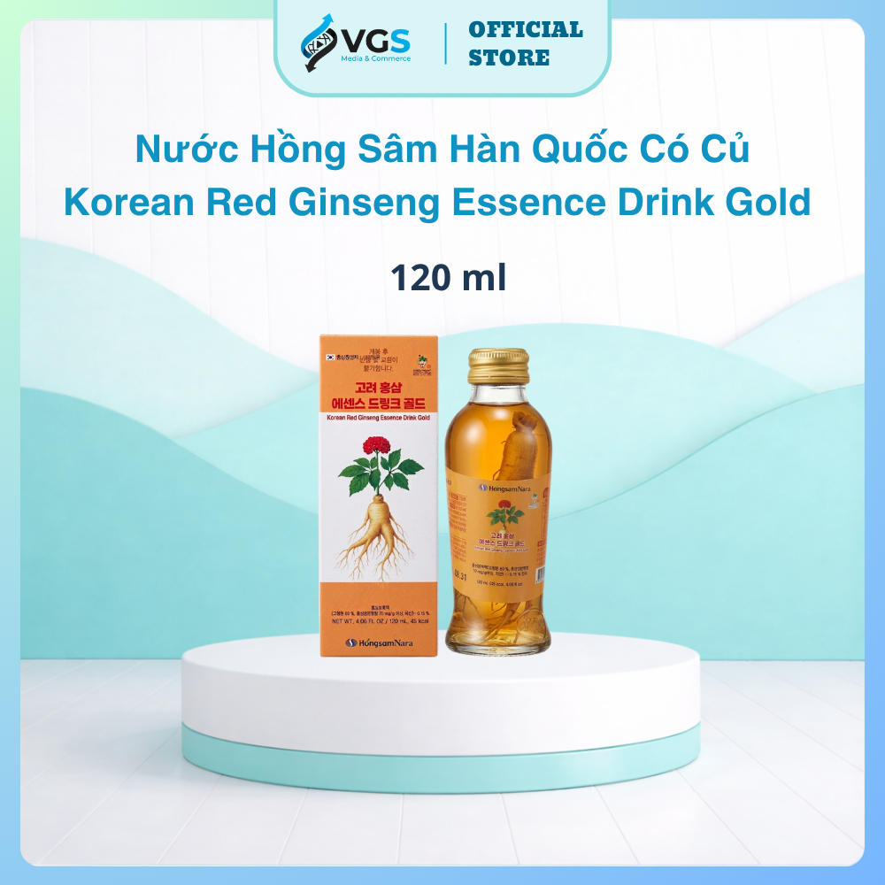 Nước Hồng Sâm Hàn Quốc Có Củ Korean Red Ginseng Essence Drink Gold 120ml