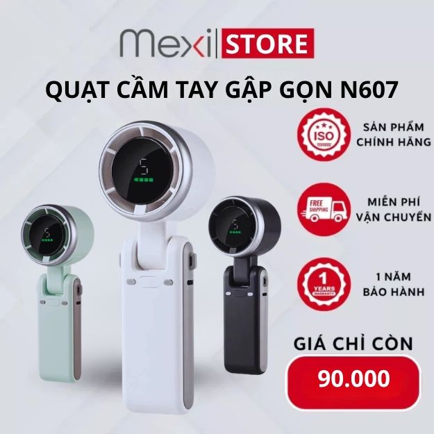 Quạt Cầm Tay Mini Sò Lạnh MEXI Dung Lượng 6000mAH Làm Mát Sò Lạnh 199 Tốc Độ Gió Gấp Gọn Tặng Kèm Dây Đeo | BigBuy360 - bigbuy360.vn