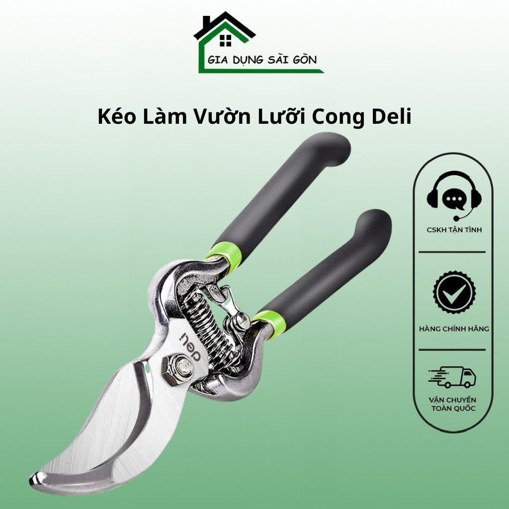 Kéo Làm Vườn, kéo cắt cành, kéo cắt rau Deli – Cắt Ngọt, Bền Bỉ, Dễ Sử Dụng - GDSGMALL