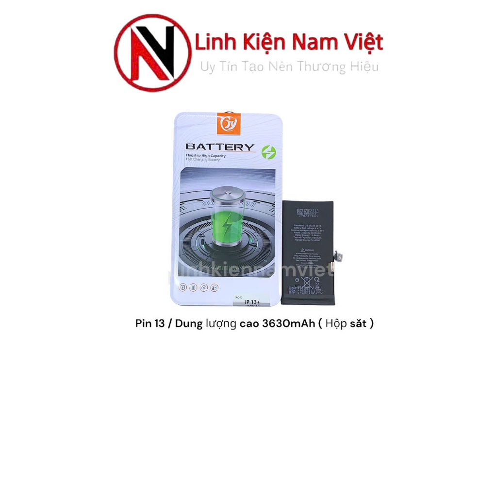 Pin 13 / Dung lượng cao 3630mAh ( Hộp sắt )