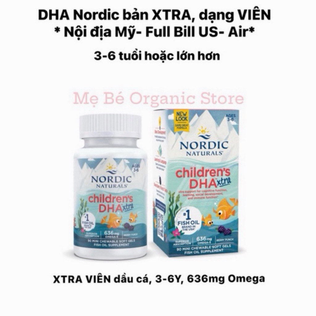 [ BILL US ] Nordic Naturals children dha xtra 90 viên