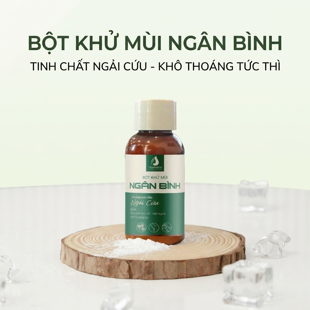 Bột Thảo Mộc Khử Mùi Hôi Nách Xanh 18g Giảm Mùi Cơ Thể, Giữ Vùng Dưới Cánh Tay Khô Thoáng 24h