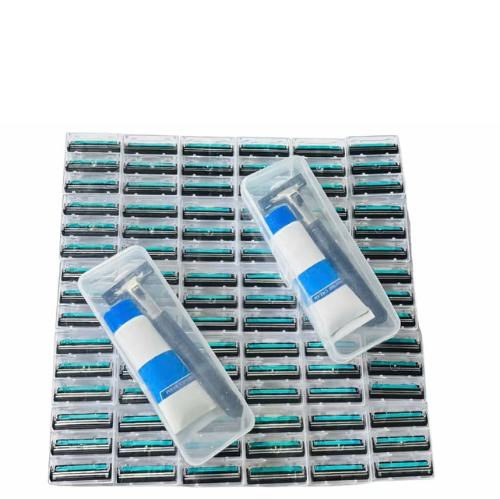 Combo 72 Lưỡi Dao Cạo Râu + 2 Cán Dao Tặng 2 Lọ Gel Làm Mềm Râu và Hộp Nhựa Đựng Cán