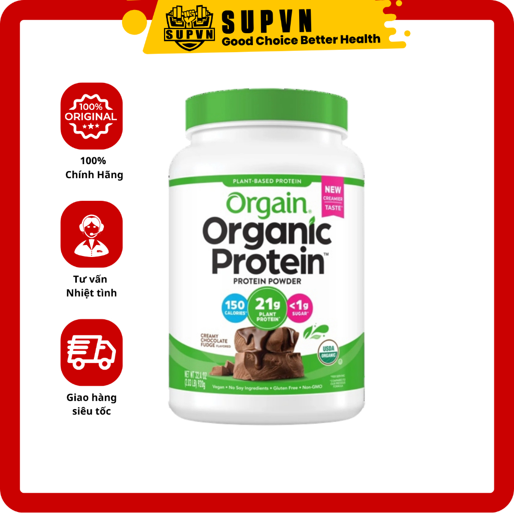 Bột Protein Thuần Chay Hữu Cơ Orgain Organic Protein hỗ trợ bổ sung protein