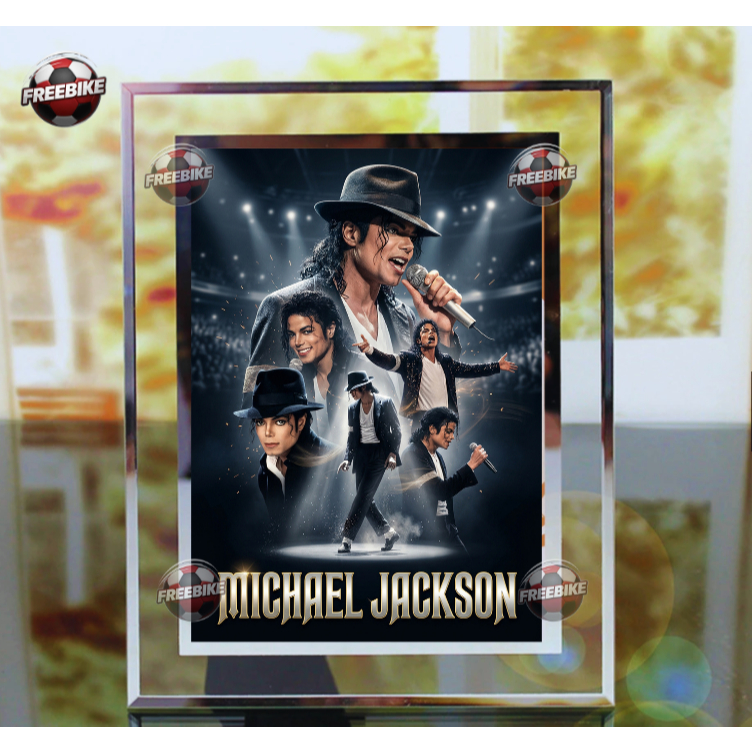 KHUNG POSTER MICHAEL JACKSON BẰNG KÍNH PHA LÊ CAO CẤP MẪU 2
