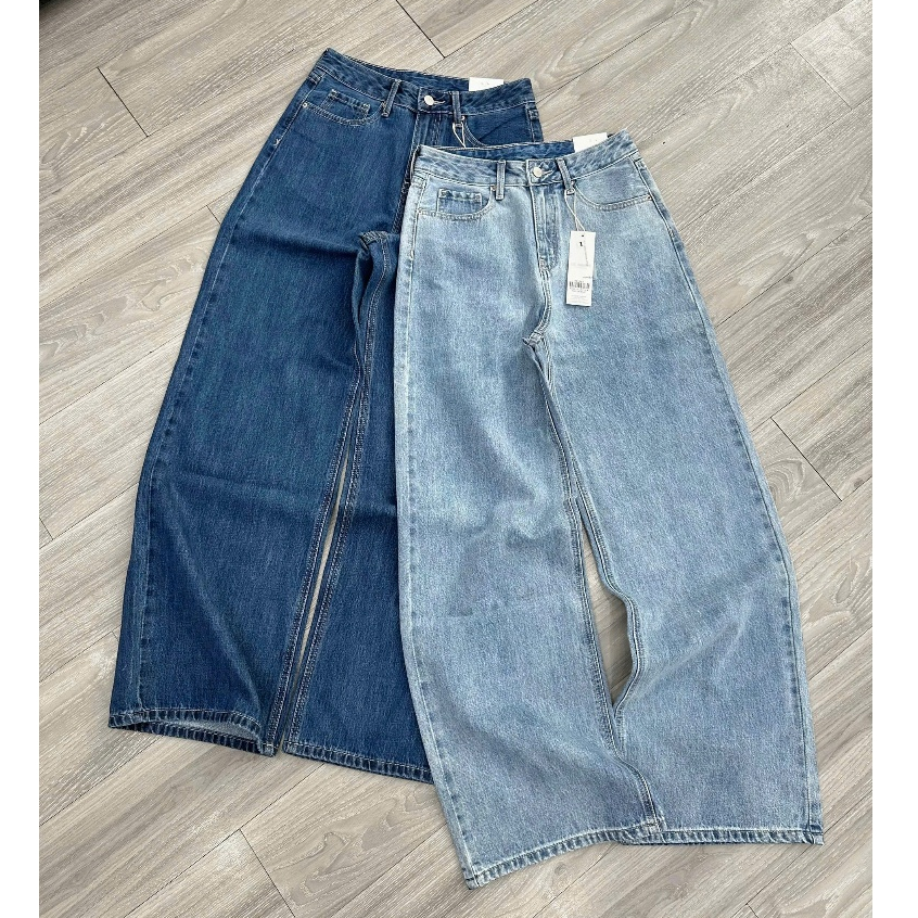 Quần jeans ống rộng VẢI MỀM dài 104-108cm KEERA
