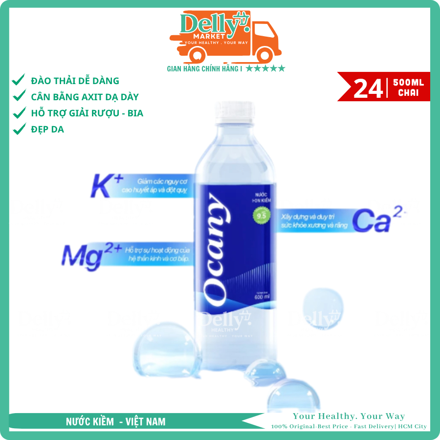 {Hỏa tốc HCM} {HSD mới} Nước uống ion kiềm OCANY 500ml / 350ml - chính hãng - Dellyhealthy