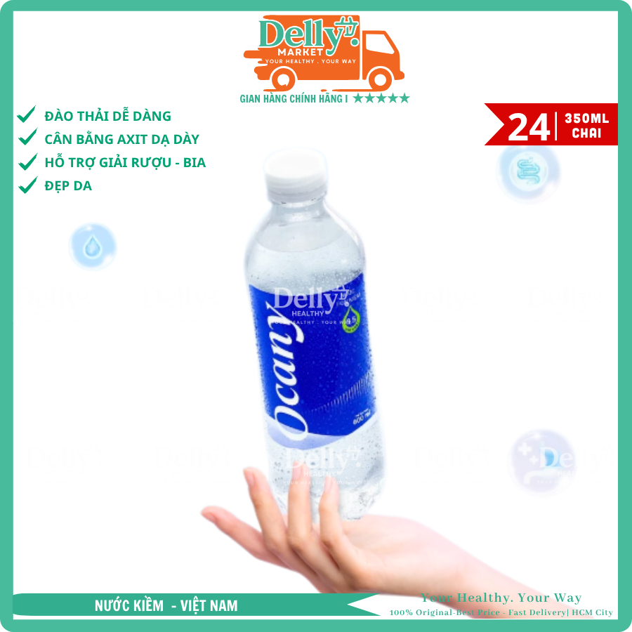{Hỏa tốc HCM} {Thùng 24 chai} Nước uống Ion Kiềm OCANY 350ml - Hỗ trợ tiêu hóa - Delly