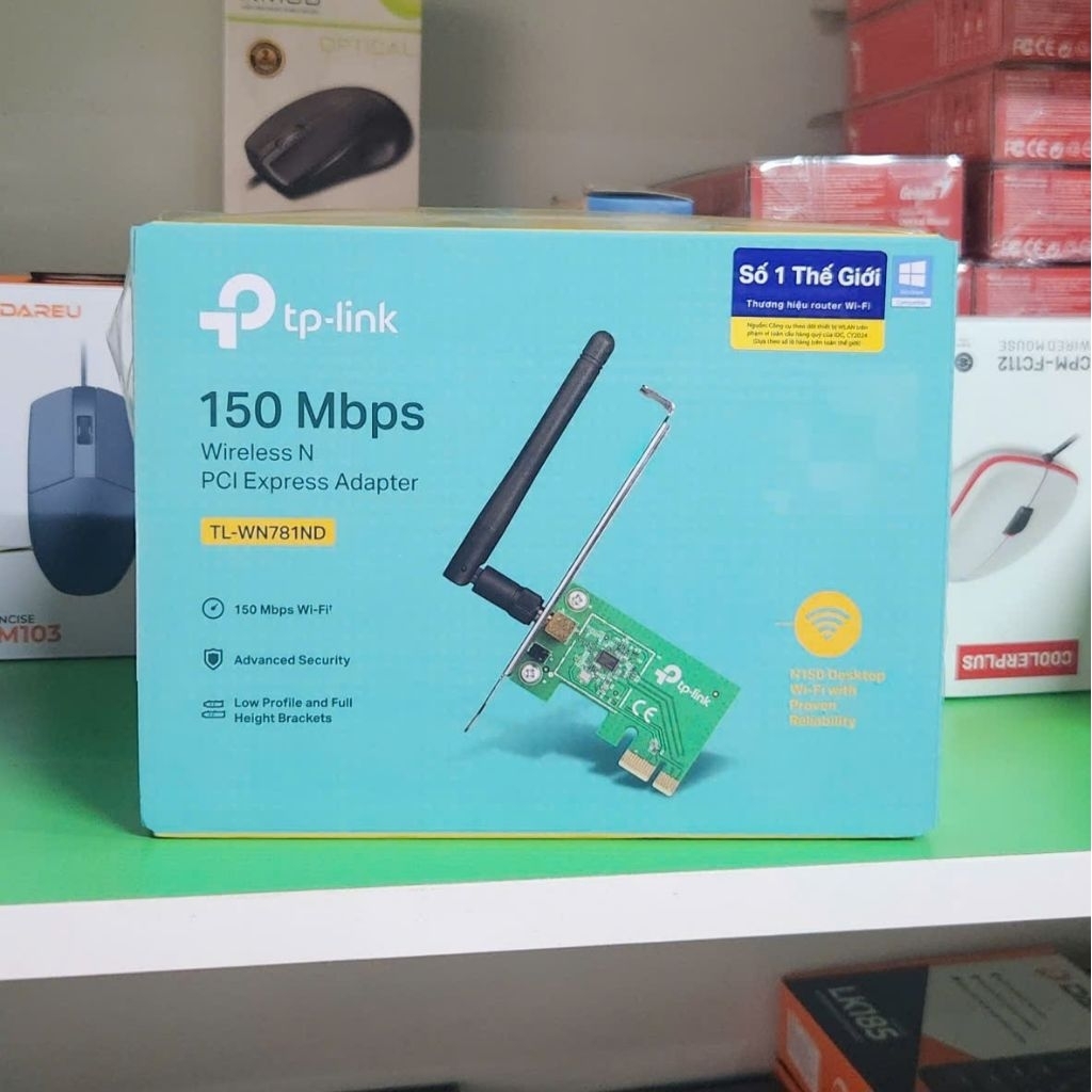Card thu wireless PCI 1x TPlink 781ND 150 Mbps chính hãng
