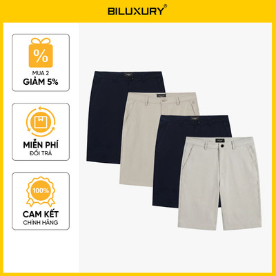 [T8_ĐỒNG GIÁ 399K] Quần Short Kaki Nam 1QNKB001 Biluxury Co Giãn Đàn Hồi Quần Kaki Ngố Giữ Form