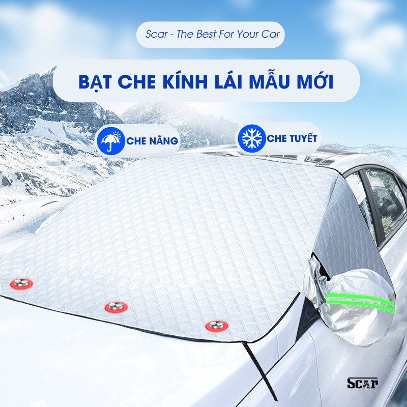 Bạt che nắng kính lái ô tô 3 lớp cách nhiệt chống nắng hiệu quả, bạt che kính 2 bên toàn diện Scarvn