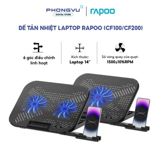 Đế tản nhiệt laptop Rapoo CF100 (1 Quạt) / CF200 (2 Quạt) - 6 Góc điều chỉnh - Bảo hành 24 tháng
