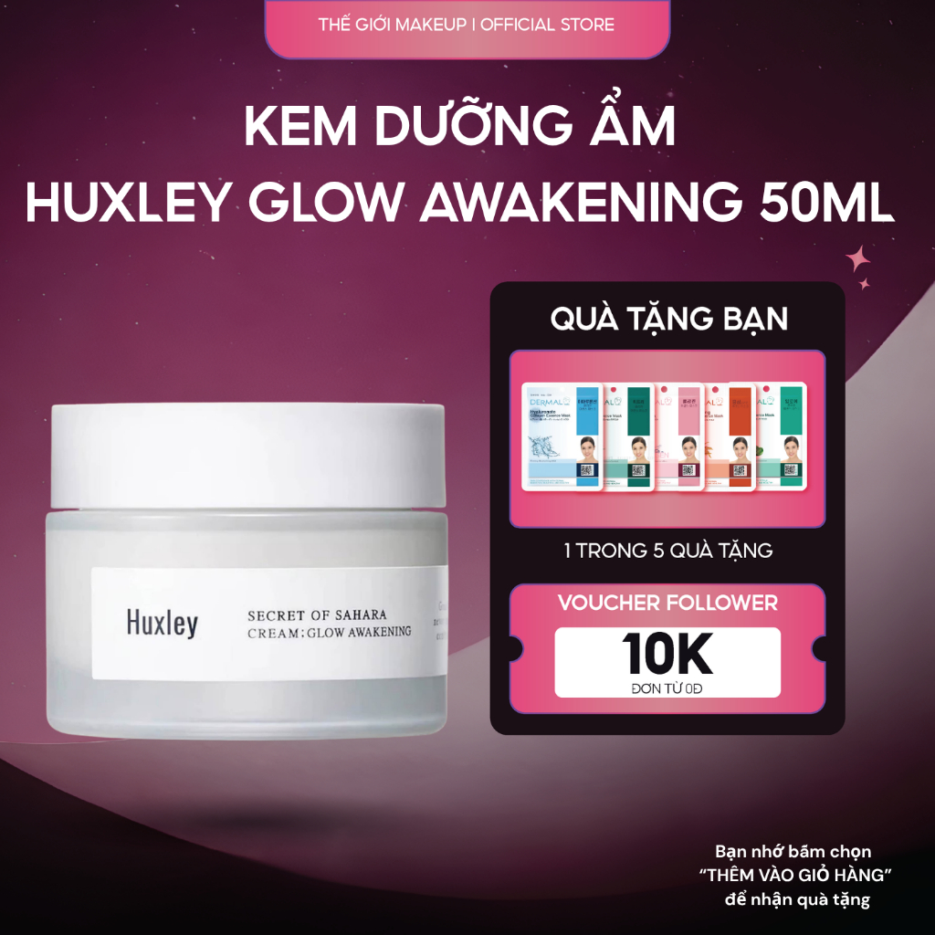 [CHÍNH HÃNG] Kem dưỡng Huxley Secret Of Sahara Cream Glow Awakening 50ml – Dưỡng Ẩm, Mịn Da, Tươi Sá