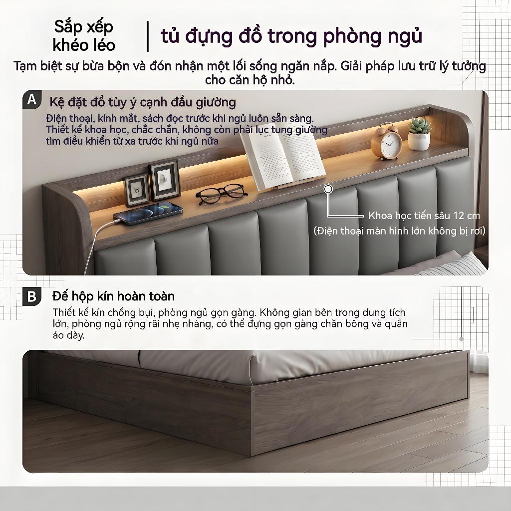 ALVIN Giường ngủ giường ngủ hiện đại Đầu giường bọc vải nhiều kích cỡ để lựa chọn có ngăn chứa đồ dưới gầm giường | BigBuy360 - bigbuy360.vn
