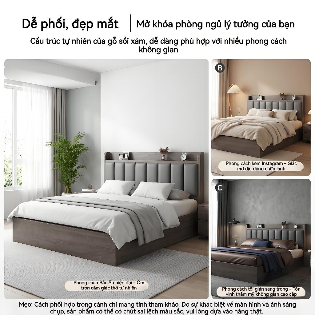 ALVIN Giường ngủ giường ngủ hiện đại Đầu giường bọc vải nhiều kích cỡ để lựa chọn có ngăn chứa đồ dưới gầm giường | BigBuy360 - bigbuy360.vn