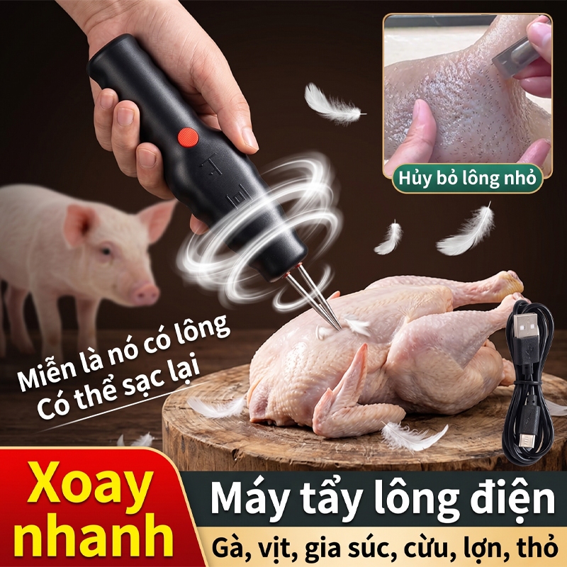 Máy Nhổ Lông Vịt Cầm Tay Tool Box, Máy Vặt Lông Vịt Gà Lông Măng Không Dây