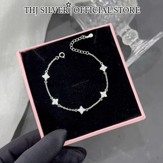 Lắc tay nữ THJ hoa nhí nhỏ xinh nhẹ nhàng chuẩn bạc ta- THU HUONG SILVER
