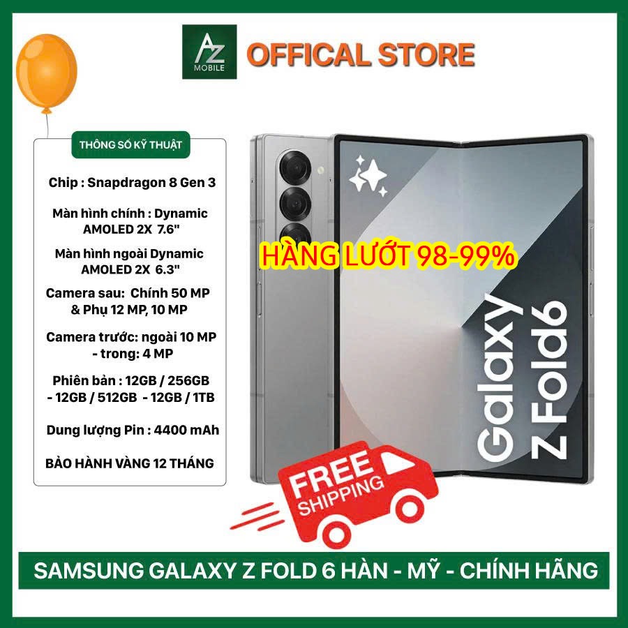 Galaxy Z Fold6 VN/Hàn 256GB 512GB 1TB New Seal & Like New SM-F956N Snapdragon 8 Gen 3 BH 6T