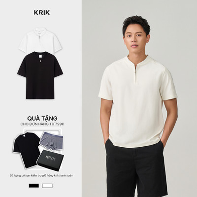 Áo Phông Nam KRIK Form Regular Cổ Zip Thiết Kế Tinh Tế Dễ Phối Đồ AP1438