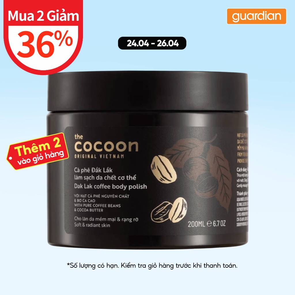 Cà Phê Đắk Lắk Làm Sạch Da Chết Cocoon 200ml