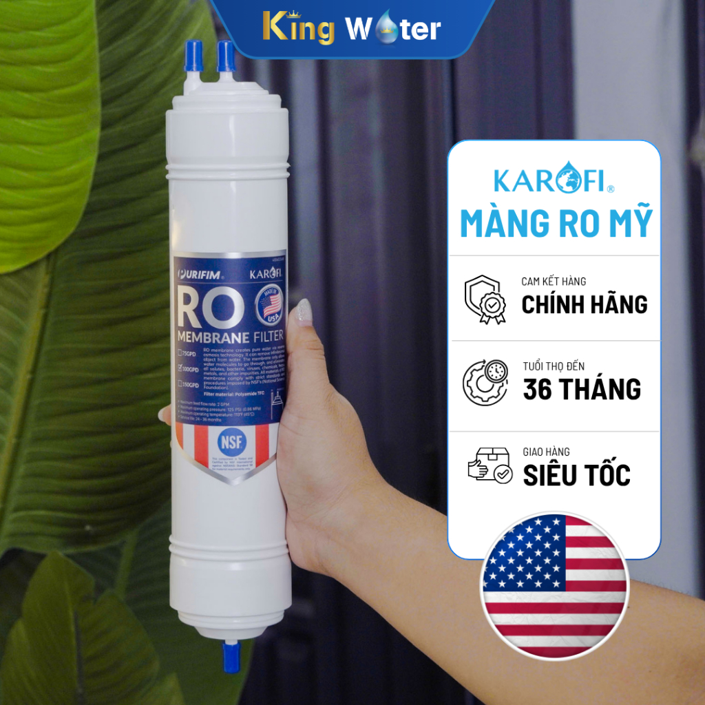 [HOẢ TỐC] Lõi Lọc Nước Số 4 - Màng Lọc RO Karofi 100GPD Purifim Nhập Khẩu Mỹ Chính Hãng