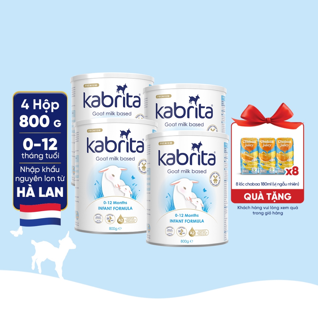 Combo 4 lon Sữa dê Kabrita số 1 cho trẻ - Lon 800g