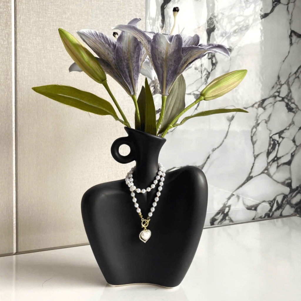 Bình Hoa Gốm Tạo Hình Nghệ Thuật Sandy Decor, Bình Hoa Tượng Nữ Thần Decor, Trang Trí Phòng Khách, P