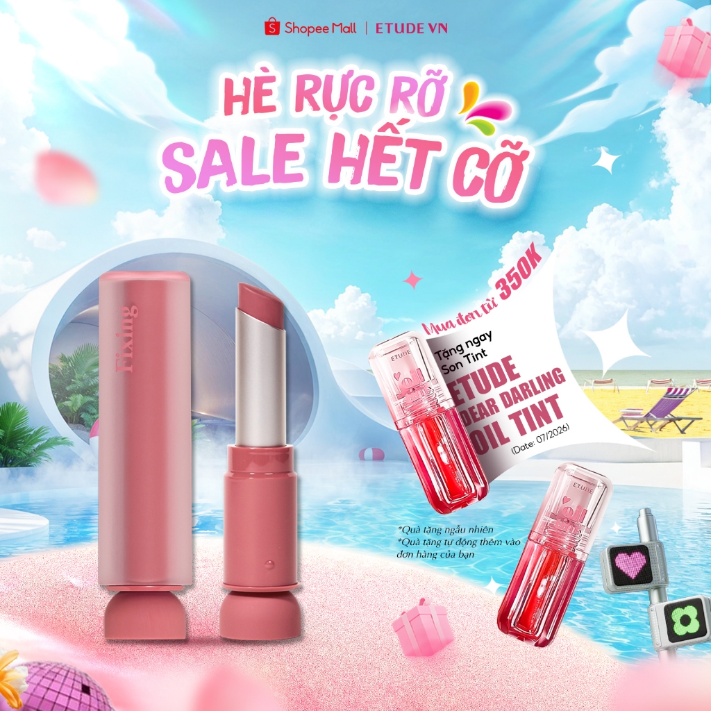 [MUA 1 TẶNG 1 CÙNG MÀU] Son Tint Lì Căng Mọng Môi ETUDE Fixing Tint Bar 5 màu