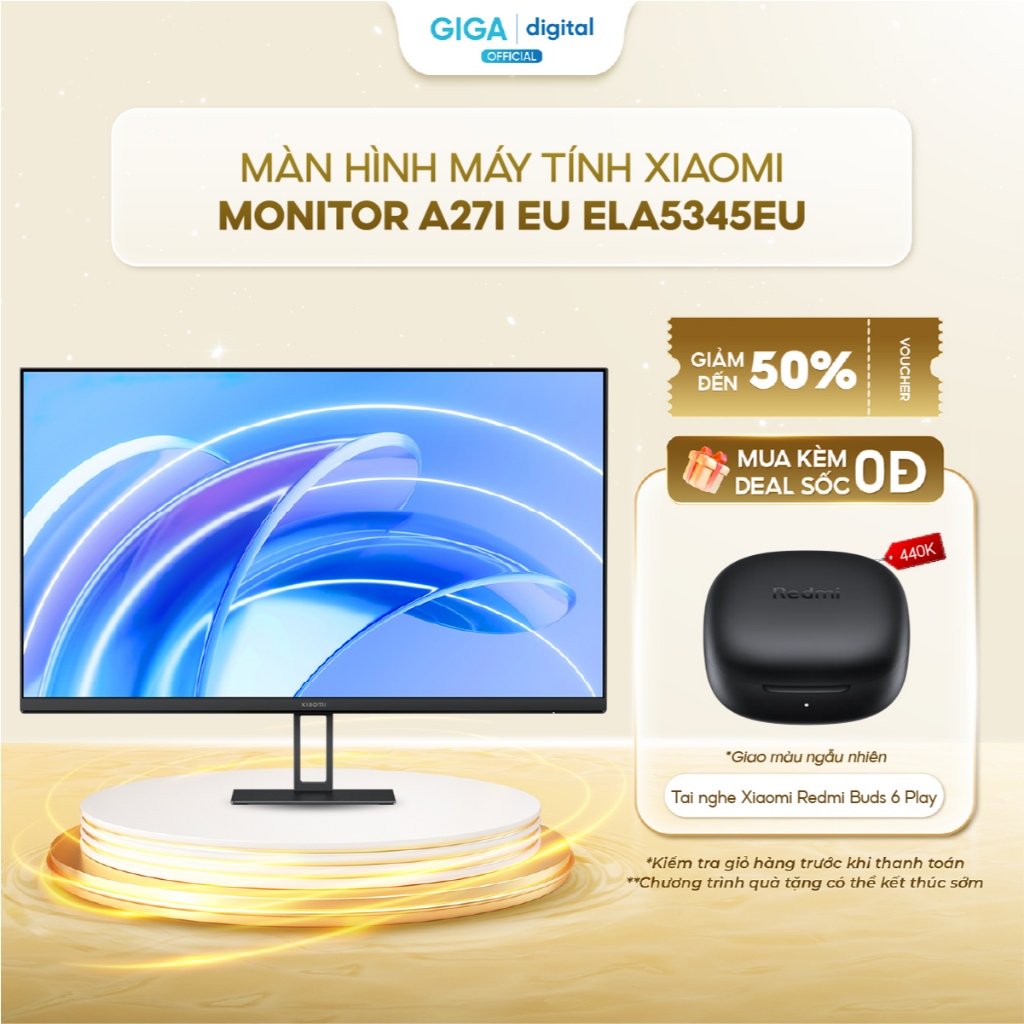 Màn hình máy tính Xiaomi Monitor A27i EU ELA5345EU/ELA6410EU - Trải nghiệm giải trí và làm việc mượt mà | BigBuy360 - bigbuy360.vn