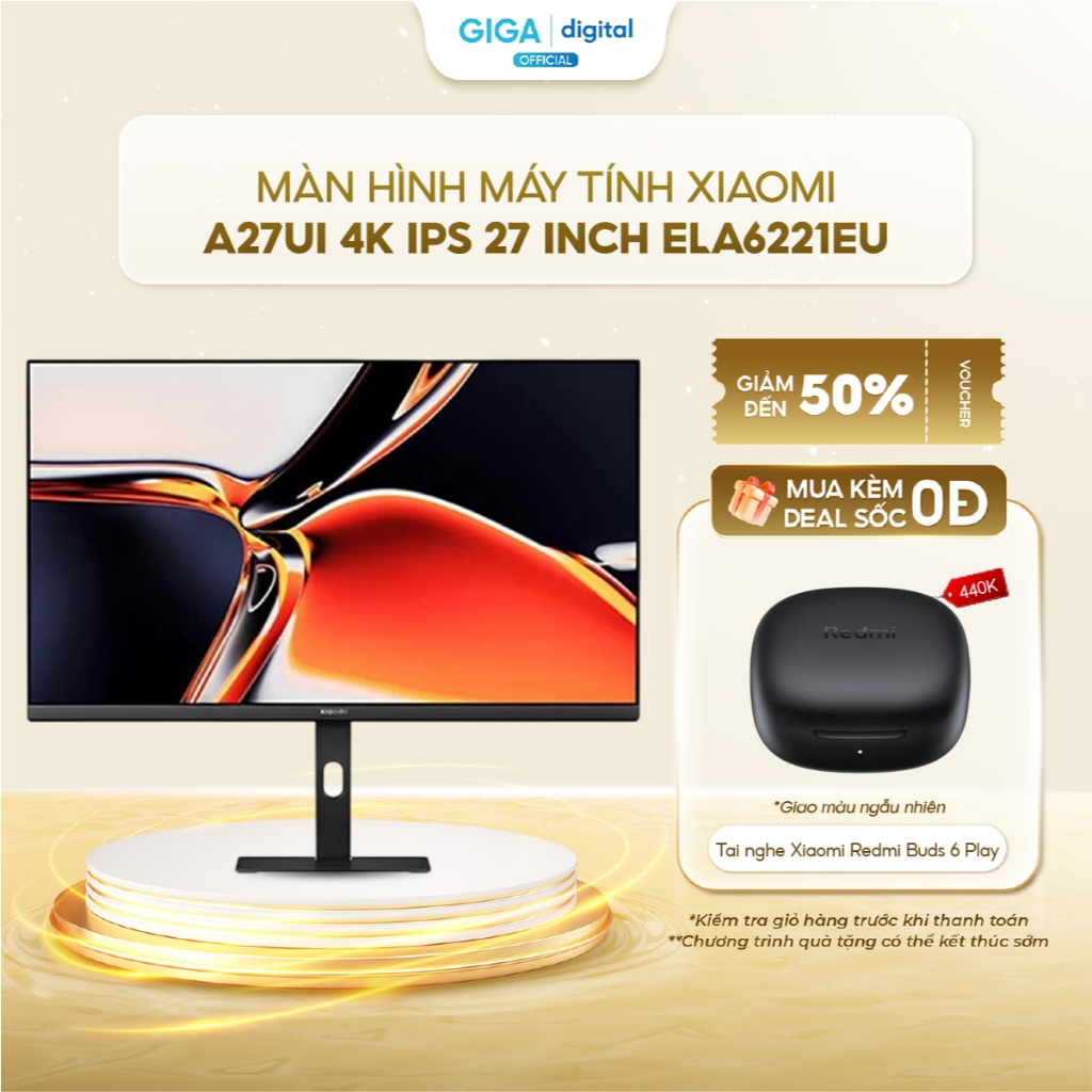 Màn hình vi tính Xiaomi 4K Monitor A27Ui EU ELA6221EU IPS 27inch | BigBuy360 - bigbuy360.vn