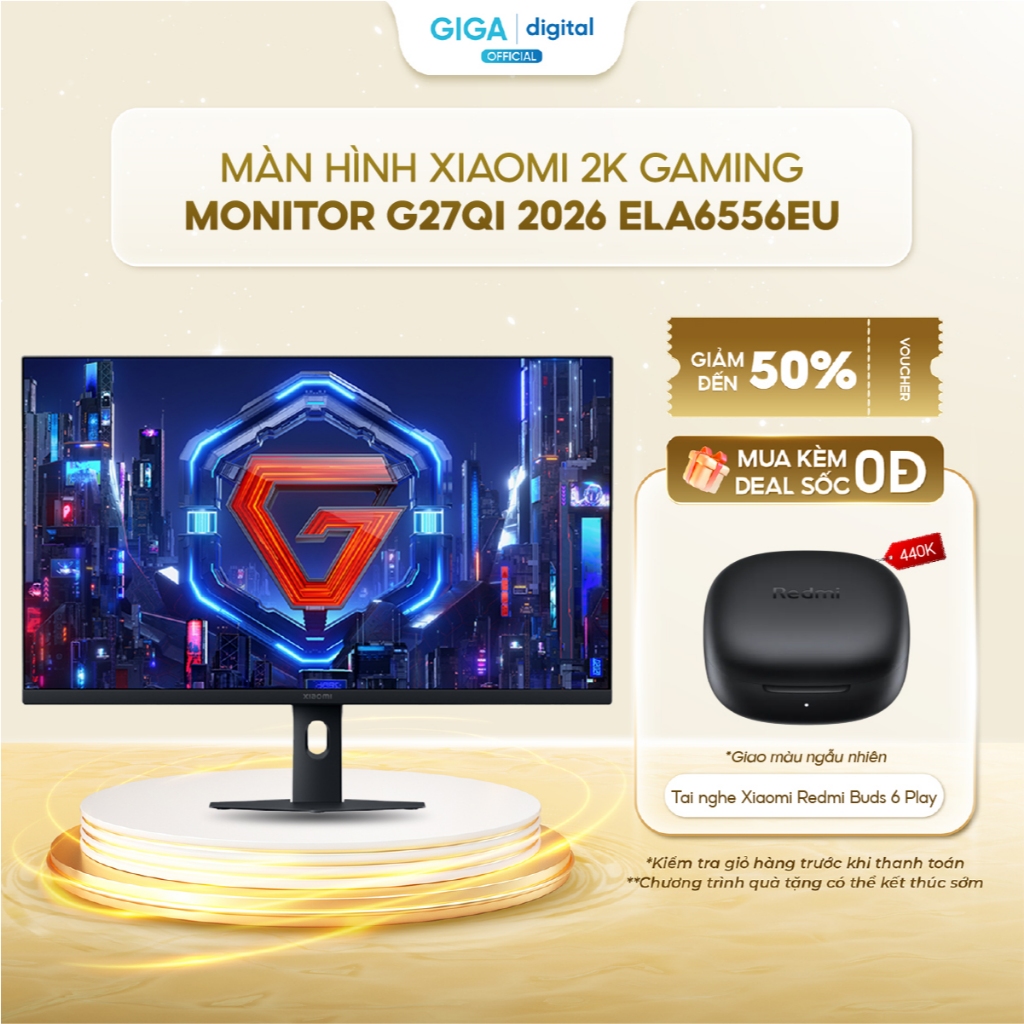 Màn hình Gaming Xiaomi 2K Gaming Monitor G27Qi 2026 ELA6556EU - Màn hình LCD IPS - Tần số quét 200Hz - GTG 1ms | BigBuy360 - bigbuy360.vn