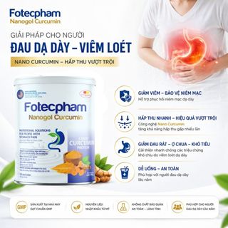 Sữa Nghệ Fotecpham Nanogol Curcumin Giải Pháp Dinh Dưỡng Cho Người Đau Dạ Dày Chính Hãng 400g
