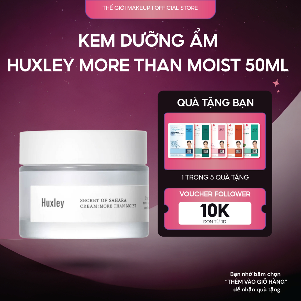 [CHÍNH HÃNG] Kem dưỡng Huxley Secret Of Sahara Cream More Than Moist 50ml – Cấp Ẩm Sâu, Mịn Da, Căng