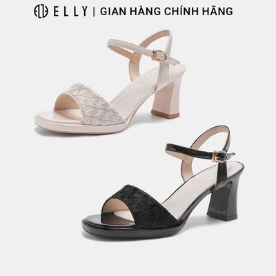 Sandal cao gót nữ ELLY EG291 quai mảnh da tổng hợp thanh lịch