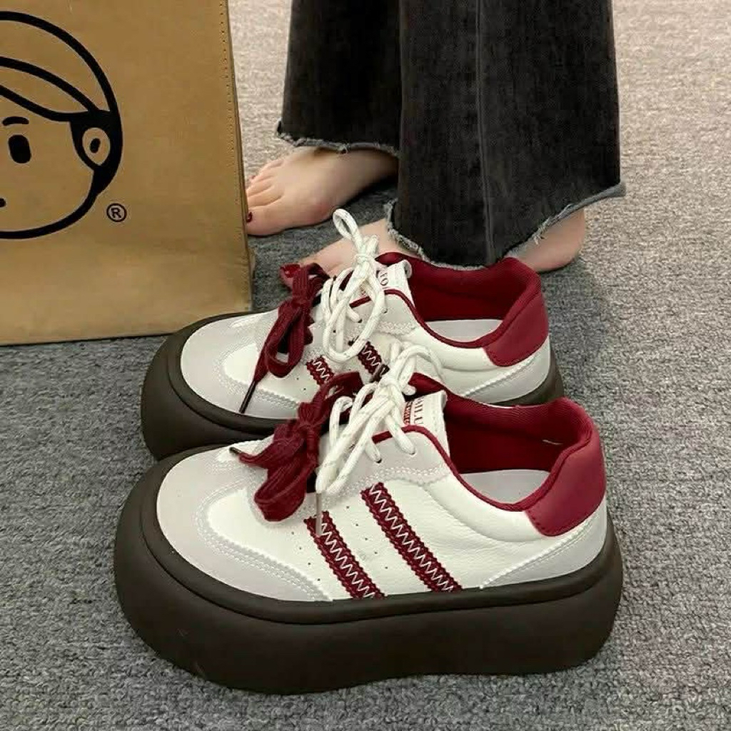 (Hàng Oder)Giày Thể Thao Sneaker Đế Bánh Mì Hách Dáng Phối Sọc Cá Tính