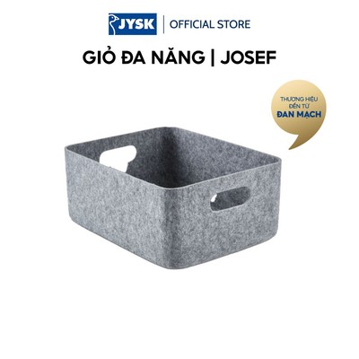Giỏ đa năng | JYSK JOSEF | polyester | xám | R25xD33xC14cm