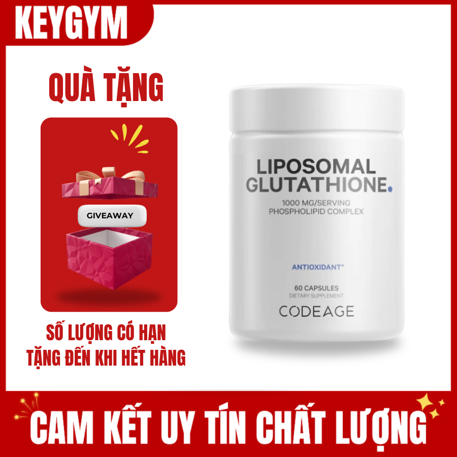 [TẶNG QUÀ][CHIS] Glutathione CodeAge Liposomal Glutathione, 60 Capsules - KEYGYM
