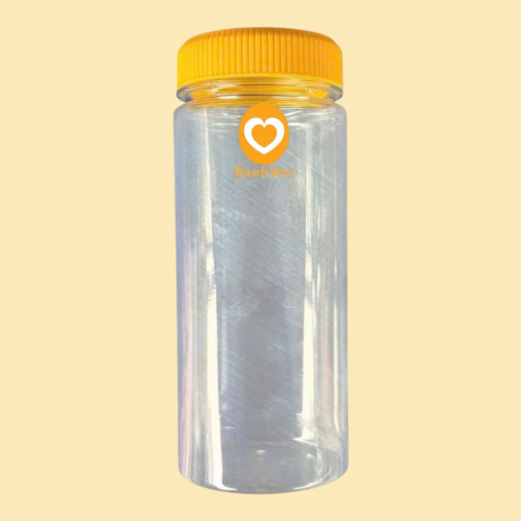 Hũ nhựa tròn CS500 nắp vàng dáng cao 600ml 🍰