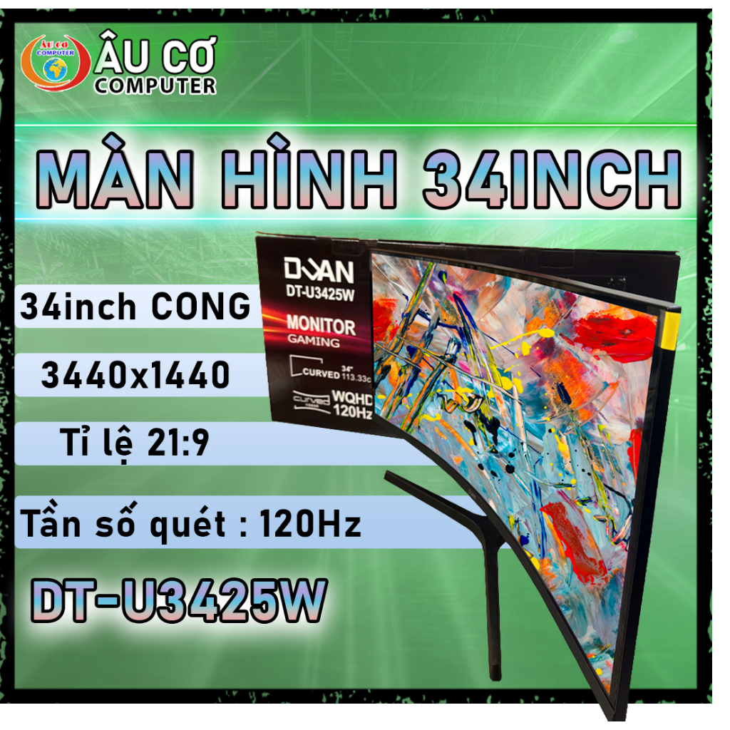 Màn hình UltraWide Gaming QHD 21:9 34inch Cong Full viền Duan DT-U3425W 34 inch (UWQHD/120hz/1ms)