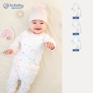 BU Baby (0M-9M) Bộ dài tay, ngắn tay cài chéo Mềm mát cho bé trai bé gái Bambus SBB1108BG | Quần áo sơ sinh chính hãng