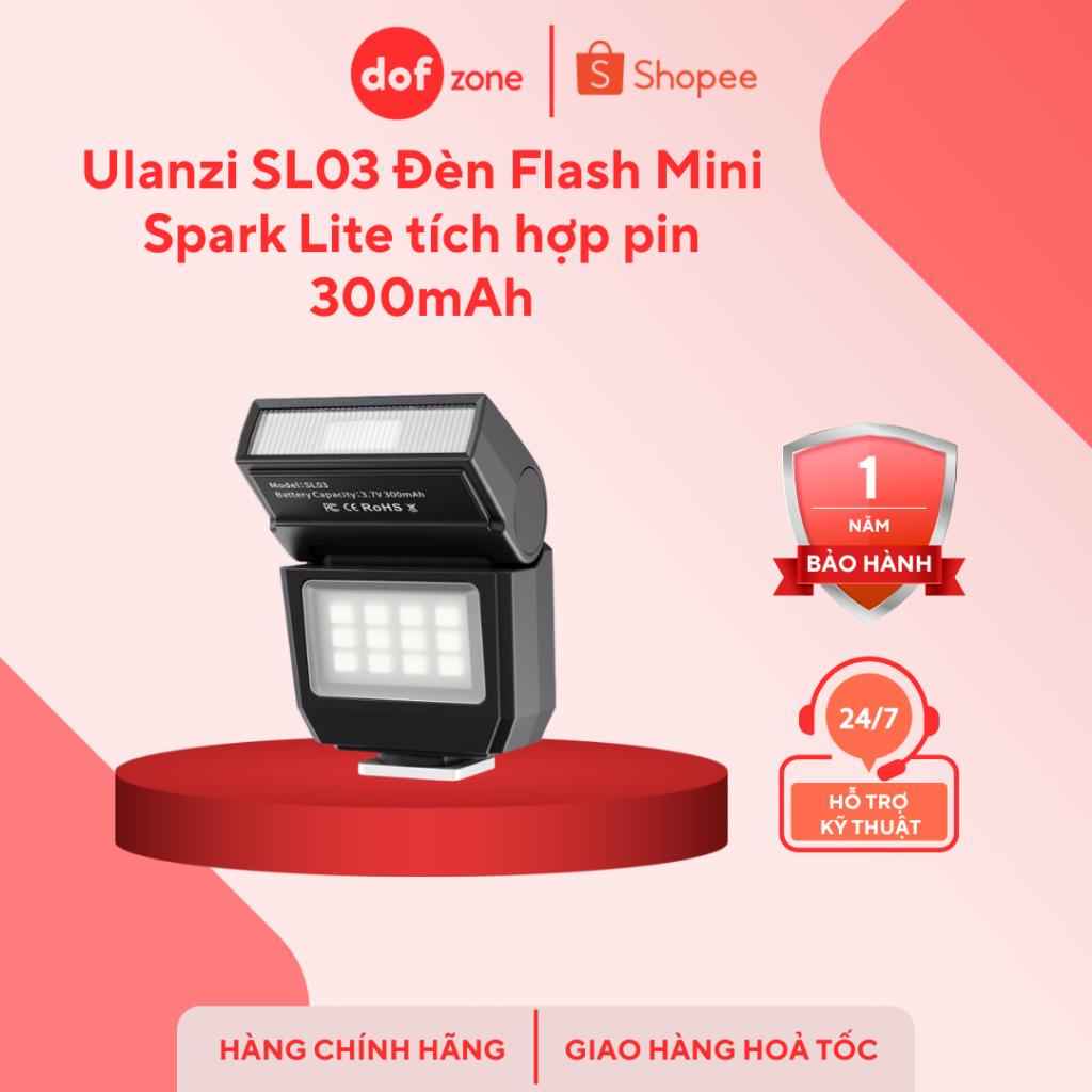 Ulanzi SL03 Đèn Flash Mini Spark Lite tích hợp pin 300mAh - Chính Hãng