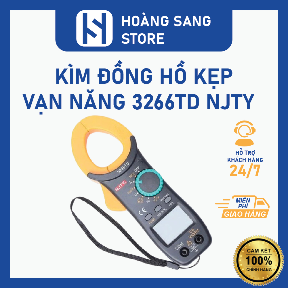 Kìm Đồng Hồ Kẹp Vạn Năng 3266TD NJTY Cao Cấp Đo Tụ - Tần Số - Nhiệt Độ - Điện Trở - Điện Áp | Chính 