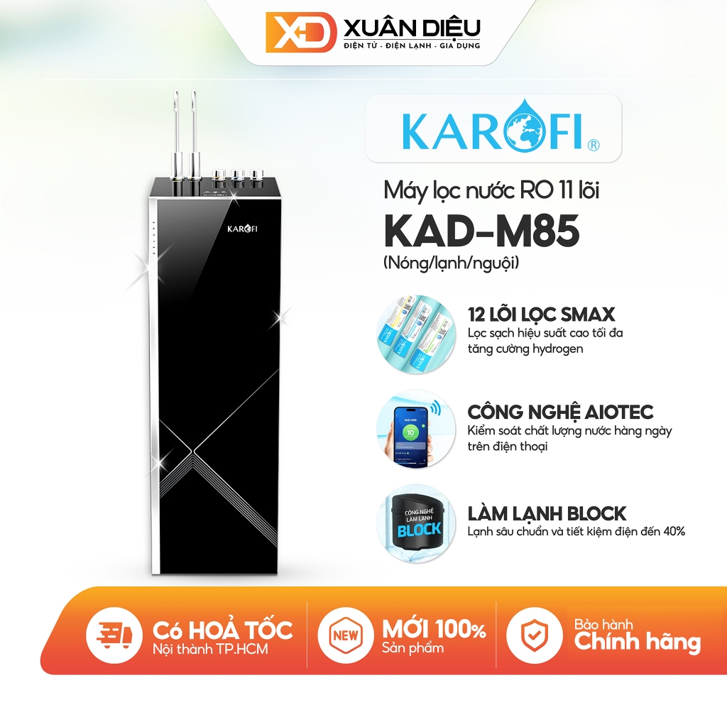 Máy Lọc Nước Nóng Lạnh Karofi KAD-M85 - 12 Lõi Lọc