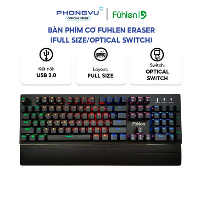 Bàn phím cơ Fuhlen Eraser (Full size/Optical Switch) - Bảo hành 24 tháng