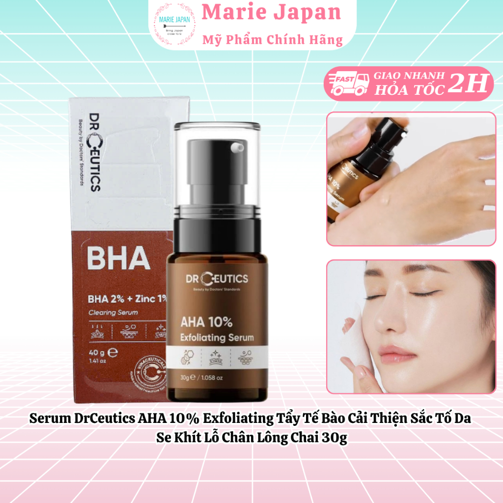 Serum DrCeutics BHA 2%+ Zinc 1% Hỗ Trợ Giảm Mụn Kiểm Soát Dầu Nhờn Phục Hồi Da - Chai 30g